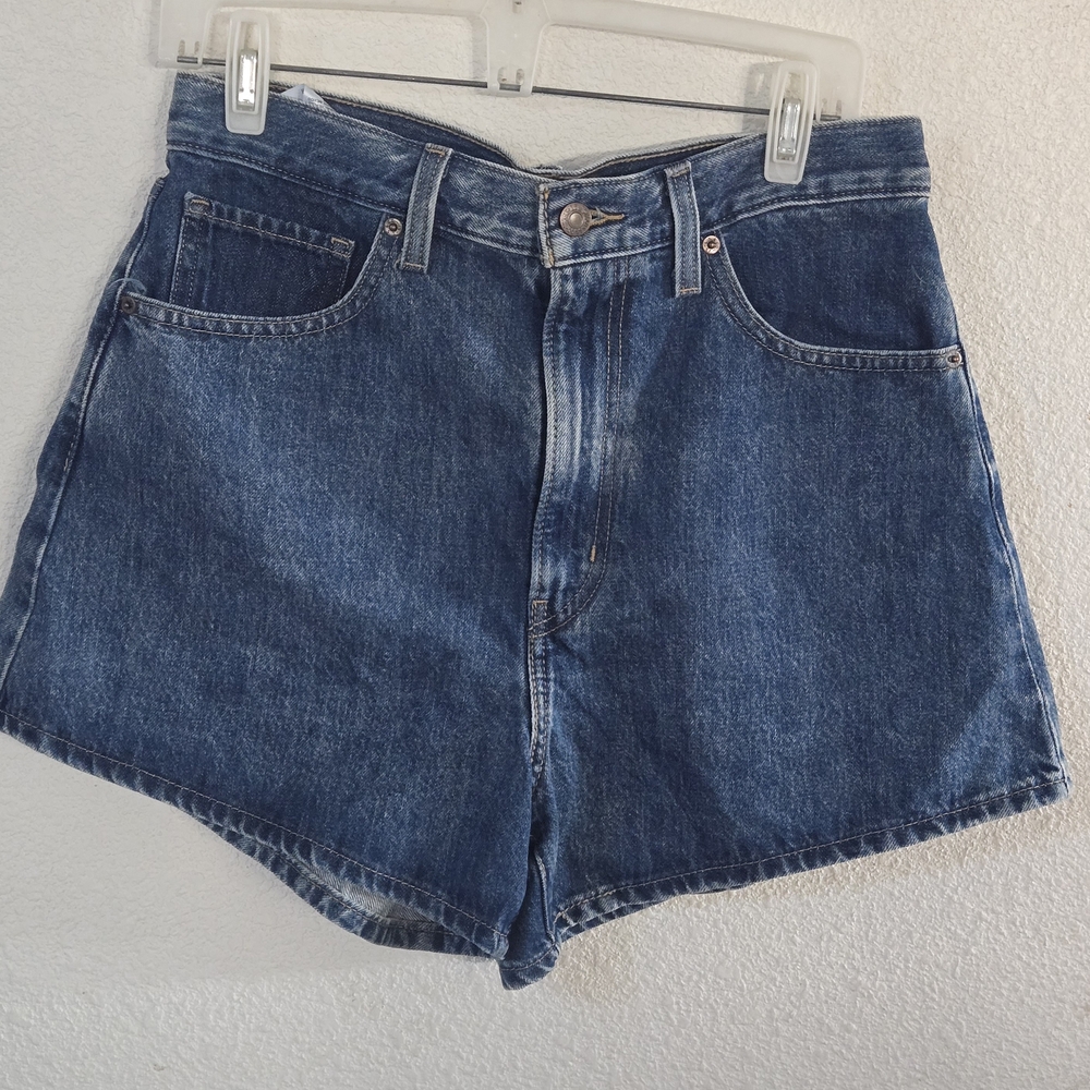 Levi's High Waisted Mom Short  Blue Denim Shorts - Picture 2 of 9